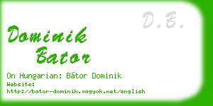 dominik bator business card